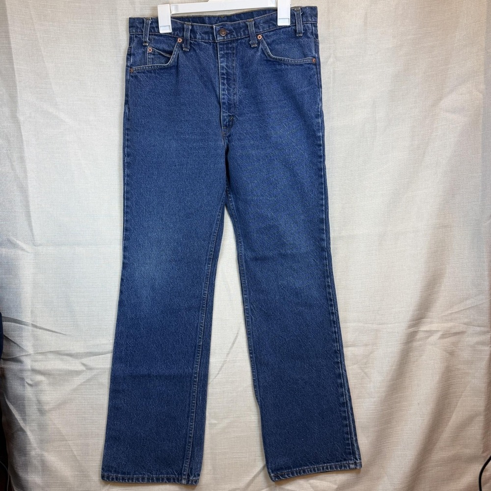 Vintage‎ Levis 517 Jeans Mens 36x32 Blue Slim Bootcut Medium Wash Orange Tab USA